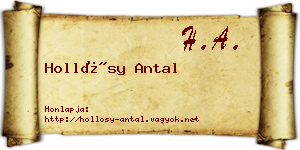 Hollósy Antal névjegykártya